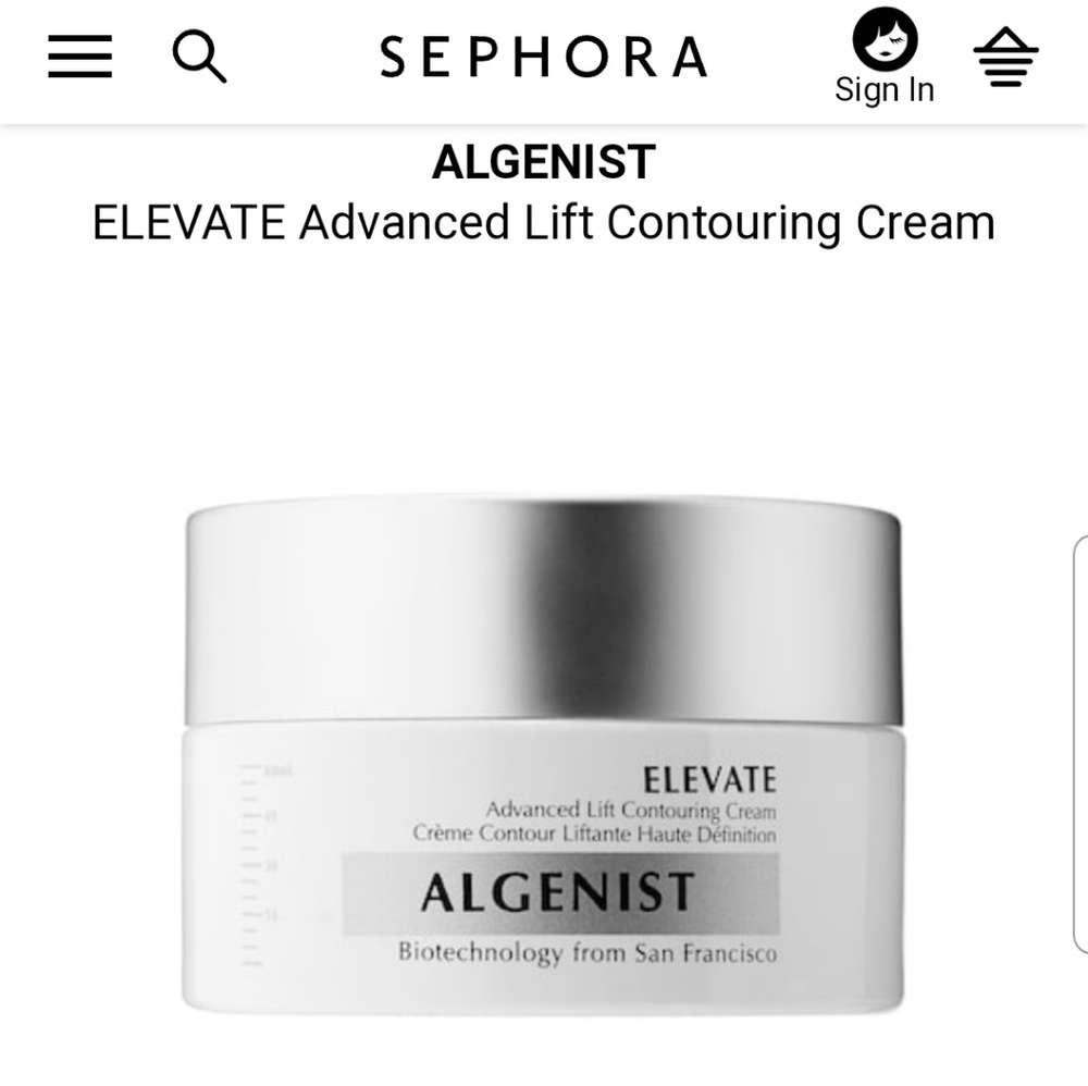 Algenist: Elevate advanced lift contouring cream